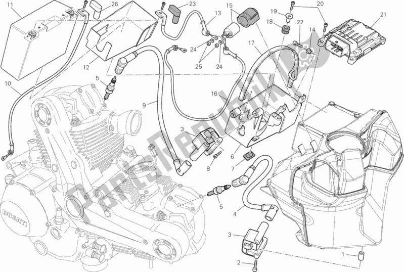 Alle onderdelen voor de Accu van de Ducati Monster 796 ABS Anniversary 2013